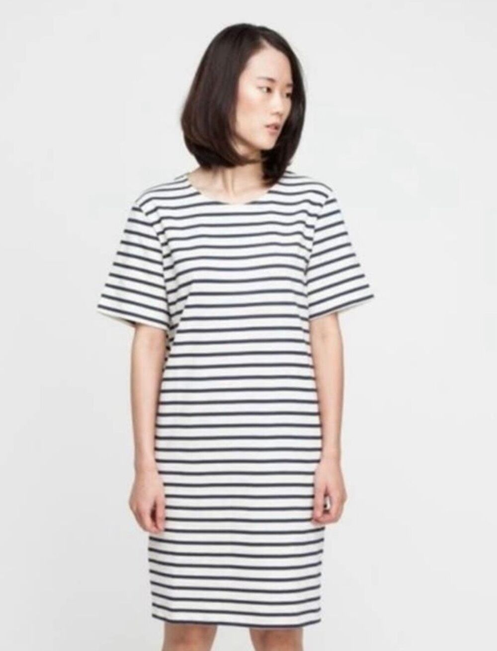 ✨Ganni Old Spice Striped Jersey White & Black Sz XS Dress✨